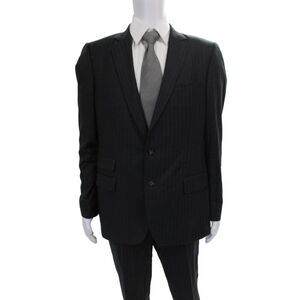 Klein Epstein & Parker Mens 2 Piece Gray Wool Striped Suit Size 40